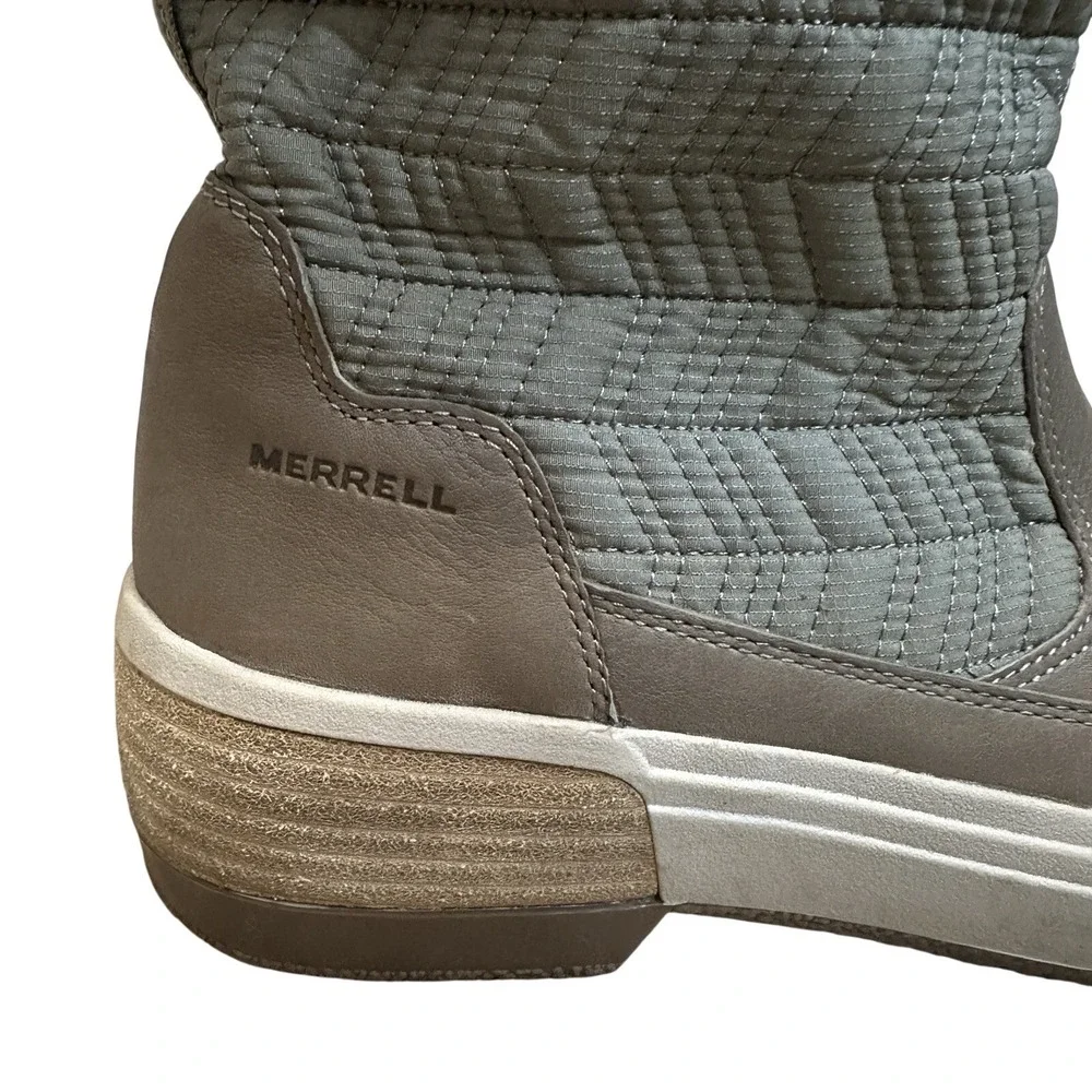 Merrell Womens 9 Haven Bluff Polar Waterproof Winter Boots Taupe Brown‎ Faux Fur